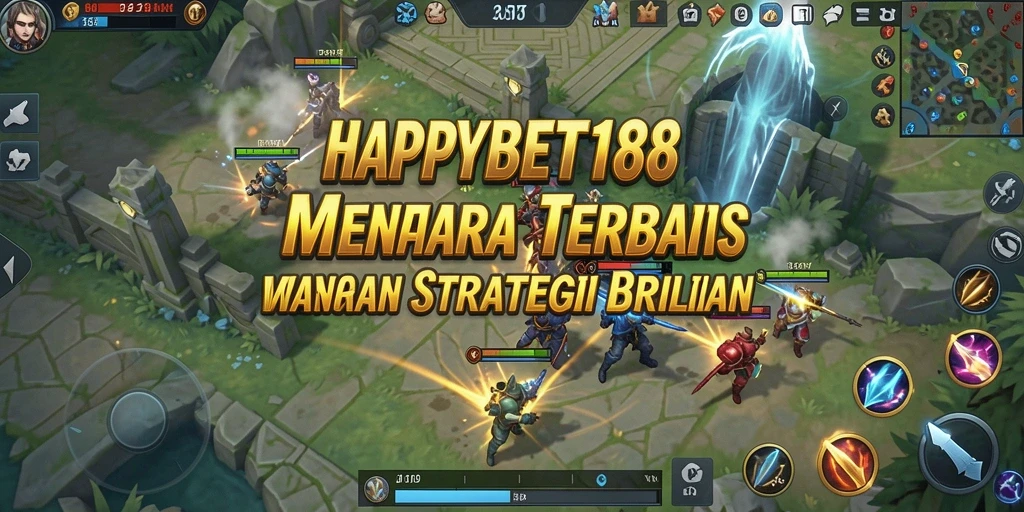 Tangkapan layar gameplay menyegarkan dari HAPPYBET188 yang menampilkan menara dan musuh.