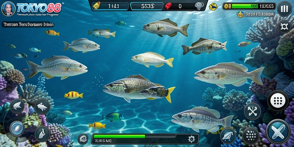 Tampilan gameplay Tembak Ikan yang seru dan interaktif.